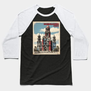 Guadalajara Mexico Vintage Poster Tourism Baseball T-Shirt